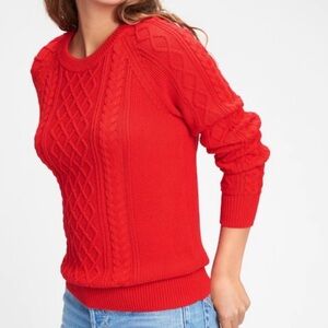 Red Cable-Knit Sweater